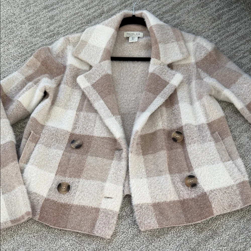 Rachel Zoe Cream and Brown Teddy Jacket - Picture 7 of 7
